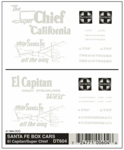 Woodland Scenics #604 - Santa Fe Box Cars-Passenger